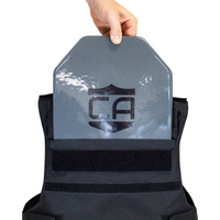 Thumbnail for Person holding a gray armor plate showing it being top loaded into backside of patrol vest