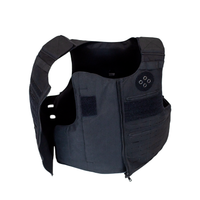 Thumbnail for Black patrol body armor vest unzipped showing the full coverage soft armor panel shape
