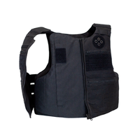 Thumbnail for Front view of black patrol body armor vest with velcro zipper closure
