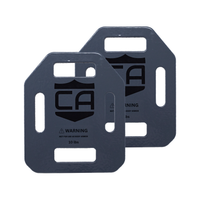 Thumbnail for Caliber Armor Weighted Training Plates (pair, 10 lb each) are gray metal with slots and black text, labeled with a warning not for body armor use. Perfect for weighted vest workouts and adding resistance to your fitness routine.