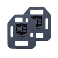 Thumbnail for Pair of Caliber Armor Weighted Training Plates (5 lb each), rectangular with multiple cutouts, labeled 