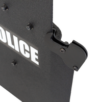Thumbnail for Black police shield with firearm support mounted on a white background