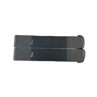 Thumbnail for A pair of black and gray items laid out flat side by side, resembling the Caliber Armor DV8 Replacement Cummerbund for an armor plate carrier, with visible attachment hardware at each end.