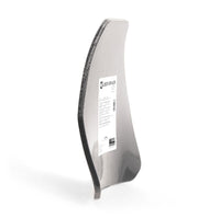 Thumbnail for A single Caliber Armor AR550 III+ Multi-Curve Body Armor plate stands upright on a white background, featuring a barcode and product label on one side.