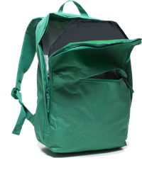 Thumbnail for The Caliber Armor CaliberX IIIA Soft Body Armor Panel is shown in a green backpack featuring an open main compartment and a partially open front zippered pocket on a white background.