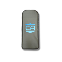 Thumbnail for Rectangular gray fabric case with rounded edges, displaying a blue 