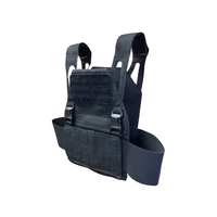 Thumbnail for The Caliber Armor DV8 Plate Carrier by Caliber Armor is a black tactical vest with adjustable shoulder straps, front MOLLE webbing, and SAPI cut plate compatibility, shown on a plain white background.