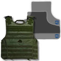 Thumbnail for Caliber Armor’s CaliberX IIIA Package includes an overt body armor vest and gray IIIA plate, both featuring the CA logo.
