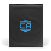 Thumbnail for The CaliberX IIIA Soft Body Armor Rectangle Panel by Caliber Armor is a black cover featuring a blue 