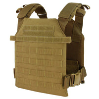 Thumbnail for The Caliber Armor Sentry Plate Carrier features adjustable sizing, front MOLLE webbing, and side buckles for a secure fit.