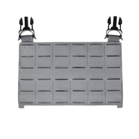 Thumbnail for The Caliber Armor DV8 Modular Placard is a gray tactical panel with laser-cut slots and two black quick-release buckles at the top, compatible with DV8 Plate Carrier systems, shown on a white background.