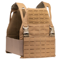 Thumbnail for The Caliber Armor Caliber AV2 DV8 – RF2 Body Armor Package features adjustable shoulder straps, a front Velcro panel, plastic buckles, and laser-cut MOLLE webbing for easy attachment of gear and body armor.