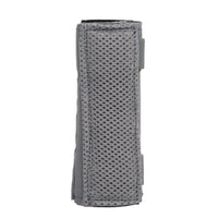 Thumbnail for The DV8 Shoulder Pads by Caliber Armor are gray, rectangular mesh pads with visible stitching, resembling modular carrier shoulder pads, shown standing vertically against a white background.