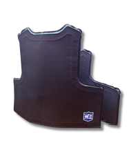 Thumbnail for The CaliberX IIIA Body Armor Panels for EXO Carrier by Caliber Armor feature a black ballistic vest with a blue and white shield logo on the lower right corner, displayed on a plain white background, offering advanced Level IIIA protection.