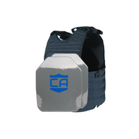 Thumbnail for The Caliber Armor Condor EXO & AR550 Level III+ Body Armor Package is a black tactical vest with silver ballistic plates and body armor, featuring a blue 