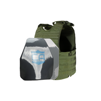 Thumbnail for The Condor EXO & AR550 Level III+ Body Armor Package by Caliber Armor features a green tactical vest and a reflective AR550 plate with a blue 