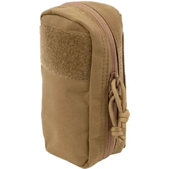 The Caliber Armor Mini First Aid Kit M-FAK is a compact tan pouch with zipper closure, front hook-and-loop panel, and durable fabric—ideal for organizing or carrying essential first responder medical supplies.