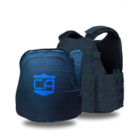 Thumbnail for Two black CaliberX IIIA/HG2 MOPC Packages by Caliber Armor are displayed; the front vest with a blue CA logo is shown head-on, while a second vest appears behind it at an angle.