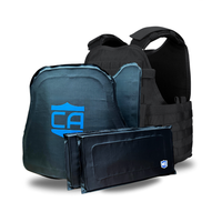 Thumbnail for The Caliber Armor CaliberX IIIA/HG2 MOPC Package is shown in black with multiple dark body armor plates and two rectangular soft armor panels, all displayed on a white background.