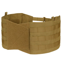 Thumbnail for The Caliber Armor CaliberX IIIA/HG2 Active Response Package features a tan MOLLE battle belt with Velcro closure and horizontal webbing for attaching gear, perfect for use with lightweight body armor or your MOPC Carrier.