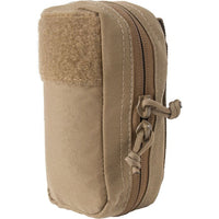 Thumbnail for The Caliber Armor Mini First Aid Kit M-FAK is a small, tan tactical pouch with a zipper closure and Velcro patch, made of durable fabric—ideal for use as a compact medical kit or to organize first responder supplies.