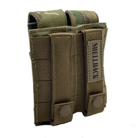 Thumbnail for A small Shellback Tactical Double Pistol Mag Pouch with two holsters on it.