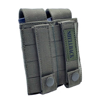 Thumbnail for A pair of Shellback Tactical Double Pistol Mag Pouches on a white background.