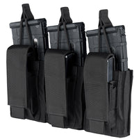 Thumbnail for The Caliber Armor Triple Kangaroo Mag Pouch | GEN II securely holds three AR/M4 magazines with straps and is MOLLE compatible for easy attachment to gear or vests.