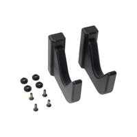 Thumbnail for Two black plastic hooks with hardware on a white background