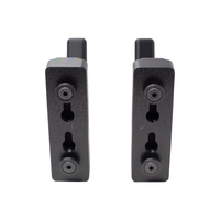 Thumbnail for backside view of two univeral hook hangers with installed hardware that can slide in to mount to an Assault Wall tactical slat wall