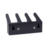 Thumbnail for Backside view of a 3 mag capacity rifle magazine wall hanger showing the slots for direct wall mounting and slat wall hardware placement