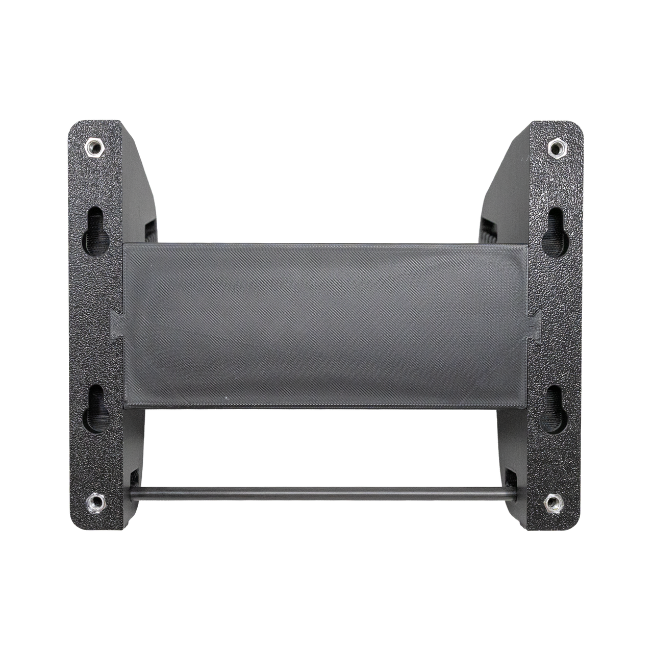 backside view of Assault Wall Universal Mag Holder showing the keyhole slots for direct mounting as well as the silver locations that the Assault Wall mounting hardware can be installed