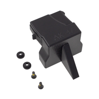 Thumbnail for AK47 rifle magazine mounted wall hanger with hardward on a white background, right facing