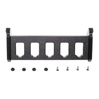Thumbnail for Black plastic five pistol storage and organization mount with hardware on a white background