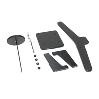 Thumbnail for Unassembled view of black plastic  plate carrier and helmet hanging system meant for heavy duty tactical gear to mount to Assault Wall slat wall