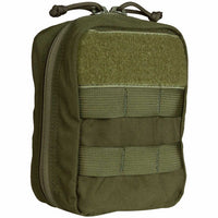 Thumbnail for The Caliber Armor Tactical Operator Response Kit (TORK) is an olive green, compact, rectangular pouch with a zipper closure, external webbing, and front Velcro patch—perfect for use as a tactical or individual first aid kit.
