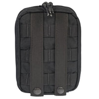 Thumbnail for The Caliber Armor Tactical Operator Response Kit (TORK) is a compact black pouch with MOLLE webbing and two snap-strap back attachments, perfect for use as an individual medical or trauma kit.