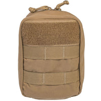 Thumbnail for The Caliber Armor Tactical Operator Response Kit (TORK) is a compact tan pouch with zipper closure, front Velcro patch, and horizontal MOLLE straps—perfect for use as an individual medical kit.