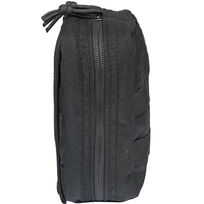 The Caliber Armor Tactical Operator Response Kit (TORK) is a black zippered pouch with textured fabric, visible seams, and a looped top strap—ideal for use as an individual first aid kit.