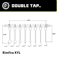 Thumbnail for Drawing of an assembled rimfire KYL with measurements and Double Tap Ind. branding.