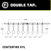 Thumbnail for Drawing of a assembled KYL with measurements and Double Tap Ind. branding.