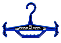 Thumbnail for The Caliber Armor Tough Hook is a blue heavy-duty plastic armor gear hanger with angled arms and a central handle, designed to hold tactical plate carriers and other gear.