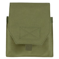 Thumbnail for A closed olive green Caliber Armor VAS Side Plate Insert (2PCS/Pack) pouch with hook-and-loop flap, designed for compatibility with Condor Outdoor plate carrier systems.