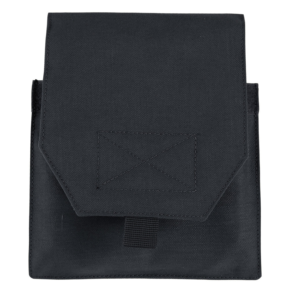 A black, rectangular nylon pouch with a flap cover and visible stitching, the Caliber Armor VAS Side Plate Insert (2PCS/Pack) is shown against a white background.