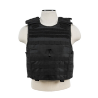 Thumbnail for A Caliber Armor CaliberX IIIA Package Overt Body Armor Vest in black is displayed on a white mannequin torso against a plain background.