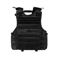 Thumbnail for The Caliber Armor VISM Expert Plate Carrier XS, in black, features adjustable shoulder straps, multiple pouches, and MOLLE webbing, shown against a plain white background.