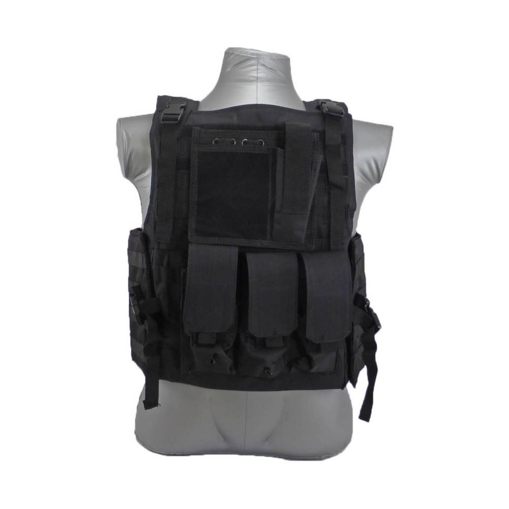 A Tactical Scorpion Gear Bearcat MOLLE Plate Carrier Vest on a robust mannequin.
