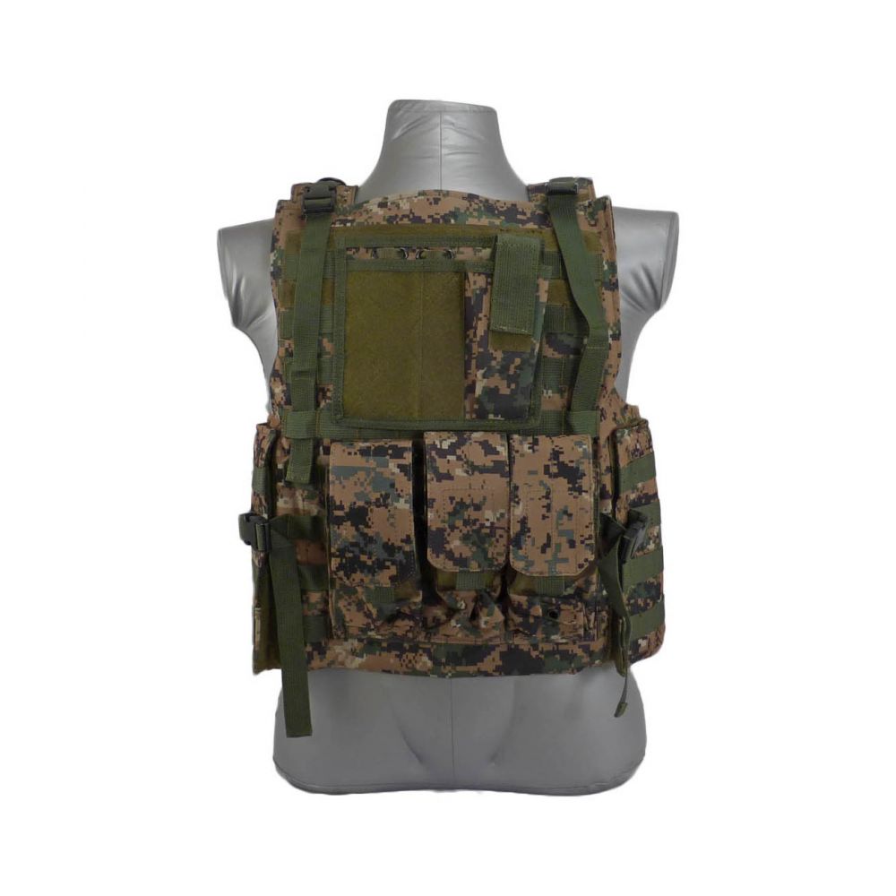 A lightweight mannequin with a Tactical Scorpion Gear Bearcat MOLLE Plate Carrier Vest.