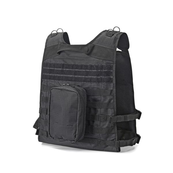 A Tactical Scorpion Gear Wildcat MOLLE Armor Plate Carrier Vest equipped with MOLLE accessories, standing out against a crisp white background.