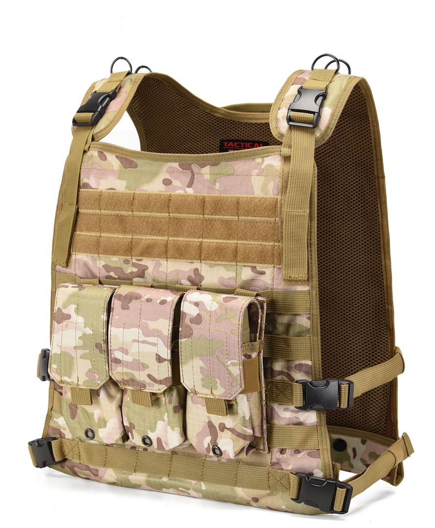 A Tactical Scorpion Gear Wildcat MOLLE Armor Plate Carrier Vest featuring ripstop nylon and MOLLE accessories on a white background.